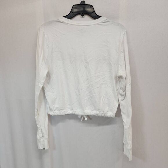Hollister Size Medium White Long-Sleeve Cropped Tie W - Picture 2 of 6